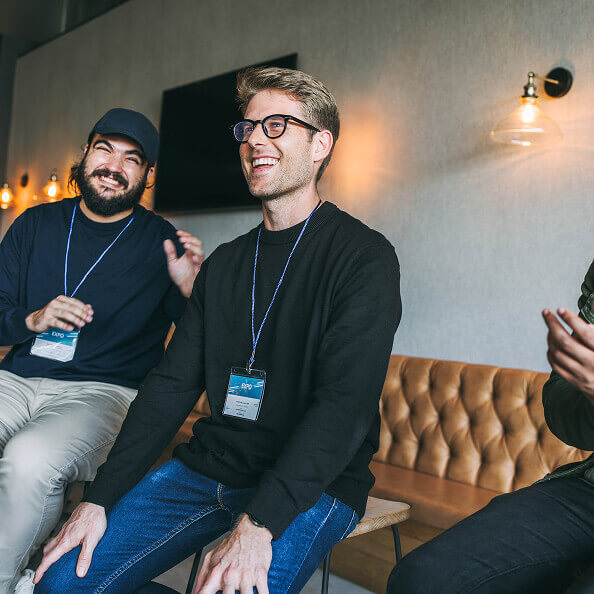 Open source contributors at a conference